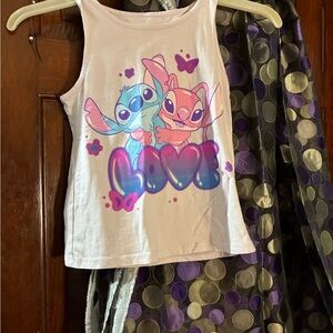 Kids Pajamas with Cartoon Print - White and Purple
